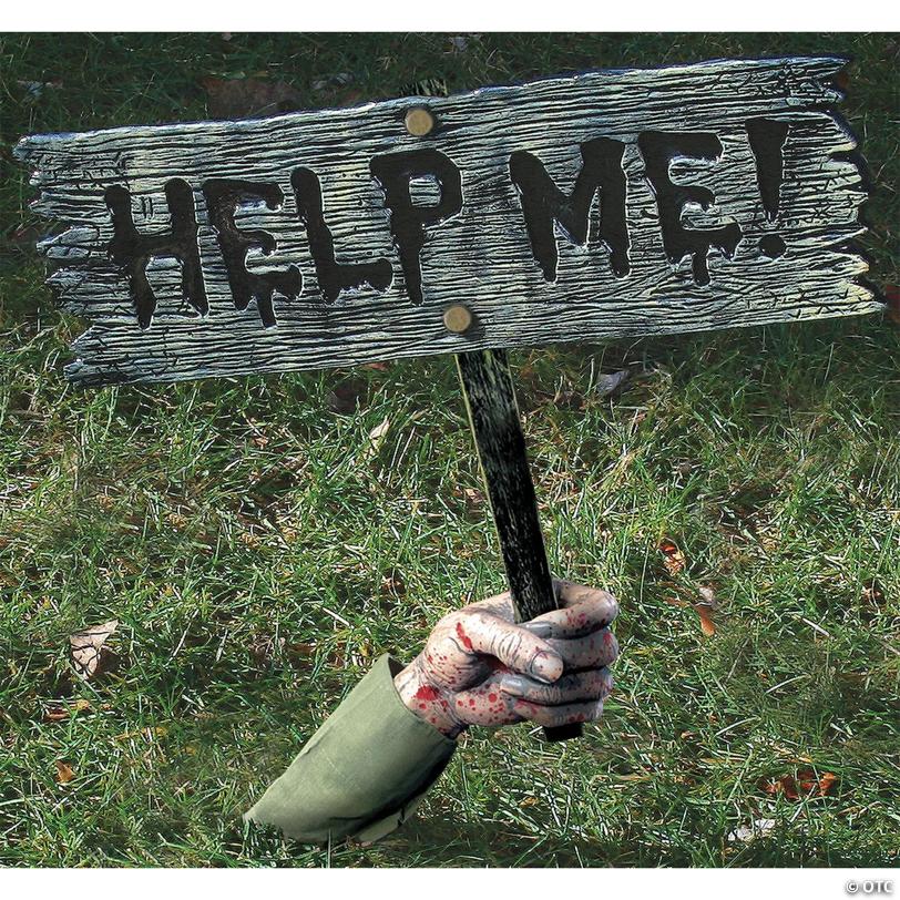 Help Me Zombie Groundbreaker Sign Decoration