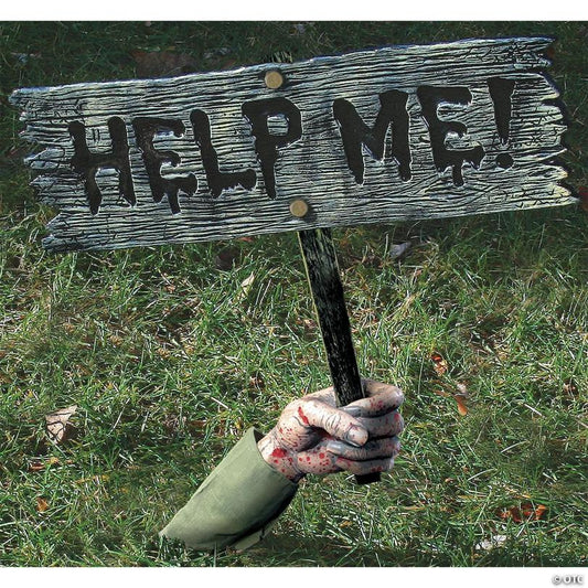 Help Me Zombie Groundbreaker Sign Decoration