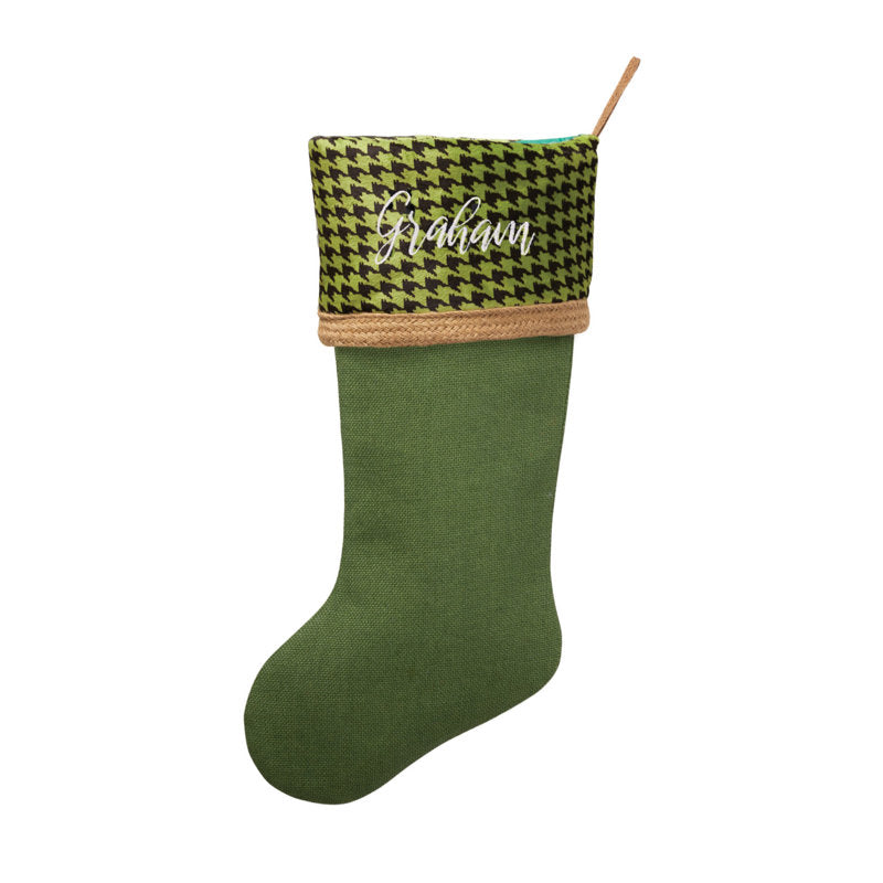 Herringbone Cuff Personalized Stocking