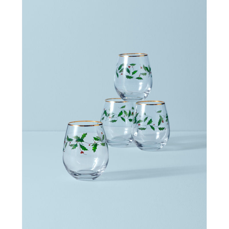 Holiday 4-Piece Wine Glass Set