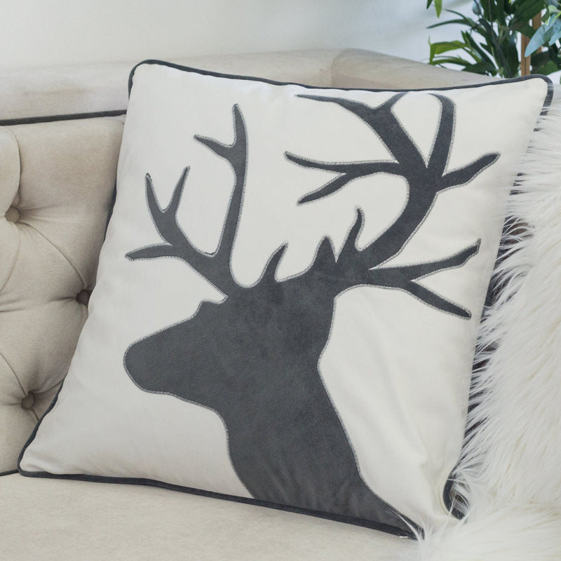 Holiday Appliqued Velvet Throw Pillow