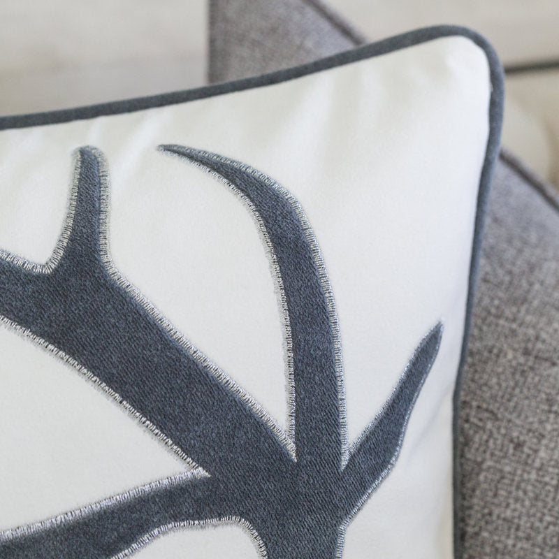 Holiday Appliqued Velvet Throw Pillow