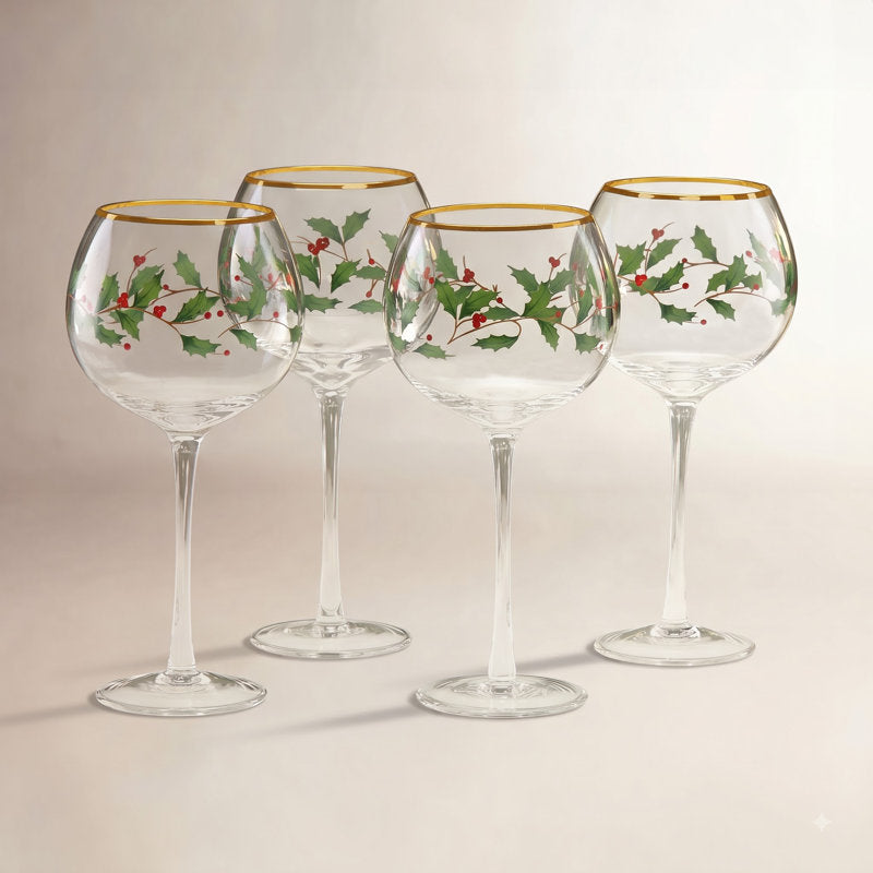 Holiday Balloon 16 oz. Red Wine Glass