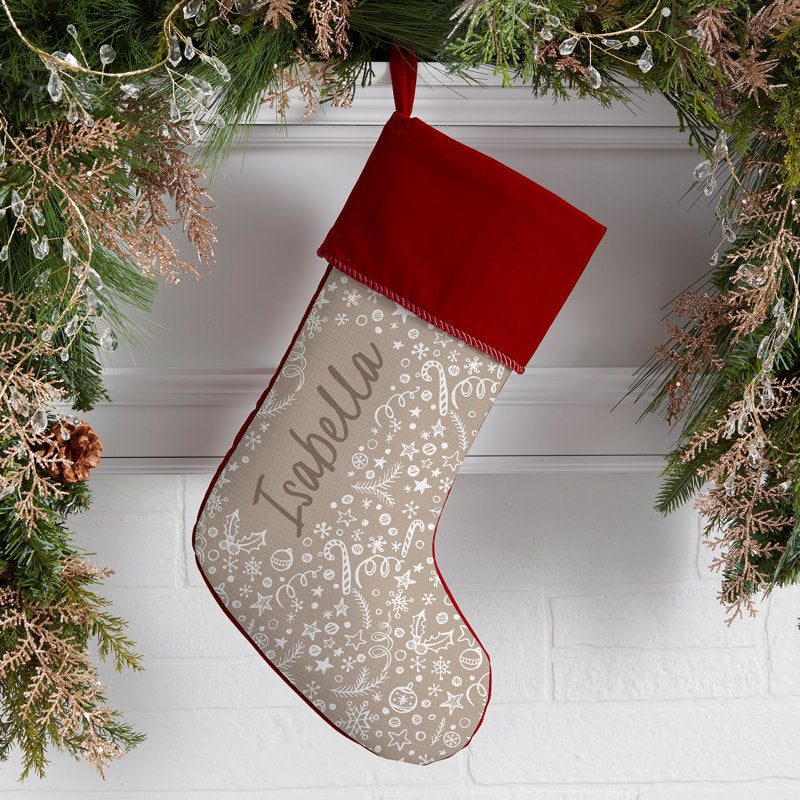 Holiday Delight Personalized Burgundy Christmas Stockings
