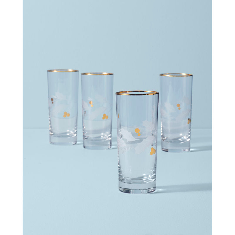 Holiday Gold 4-Piece Glassware Set