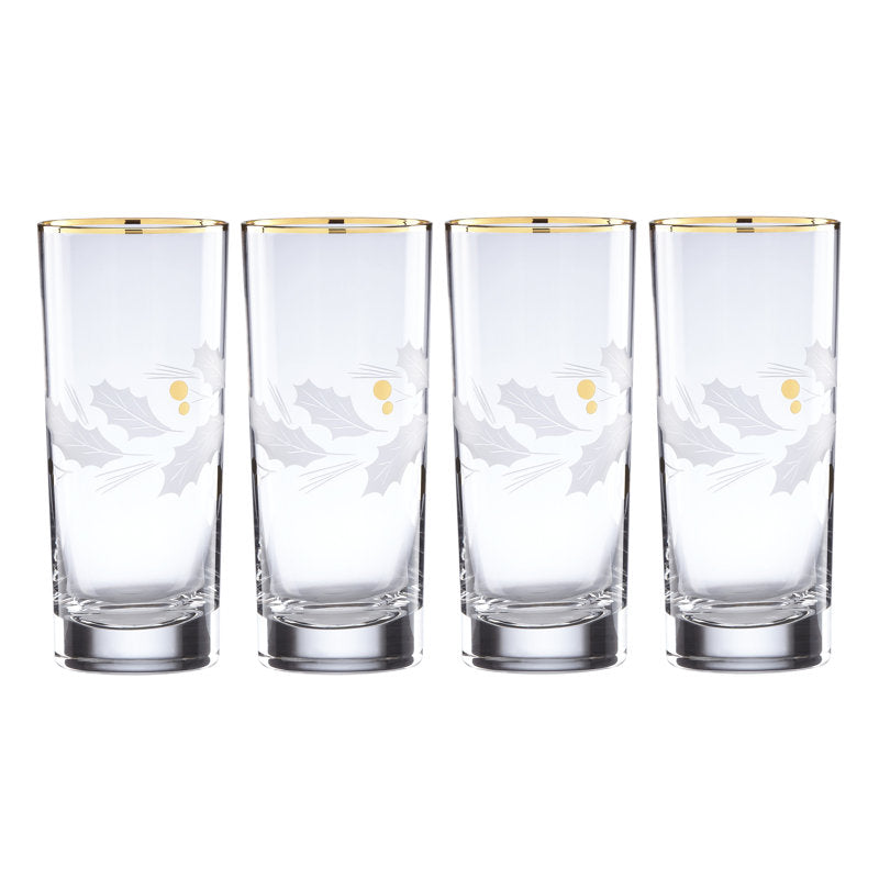 Holiday Gold 4-Piece Glassware Set