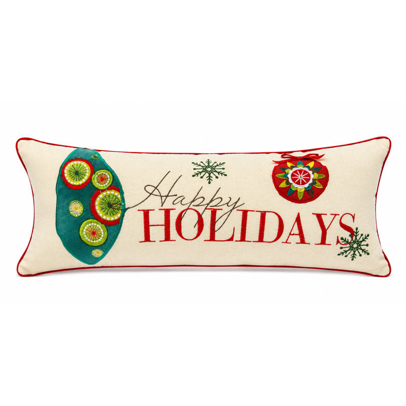 Holiday Linen Reversible Throw Pillow