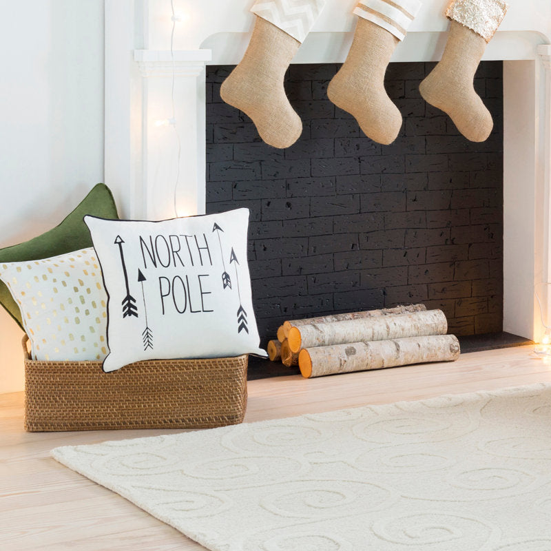 Holiday North Pole Down Reversible Throw Pillow
