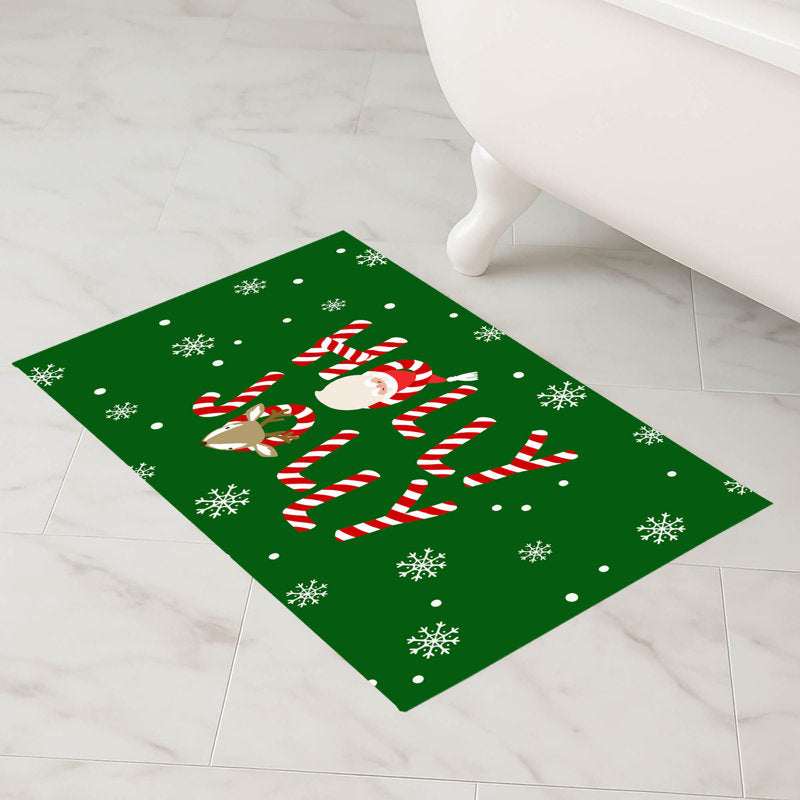 Holly Jolly Holiday Bath Mat