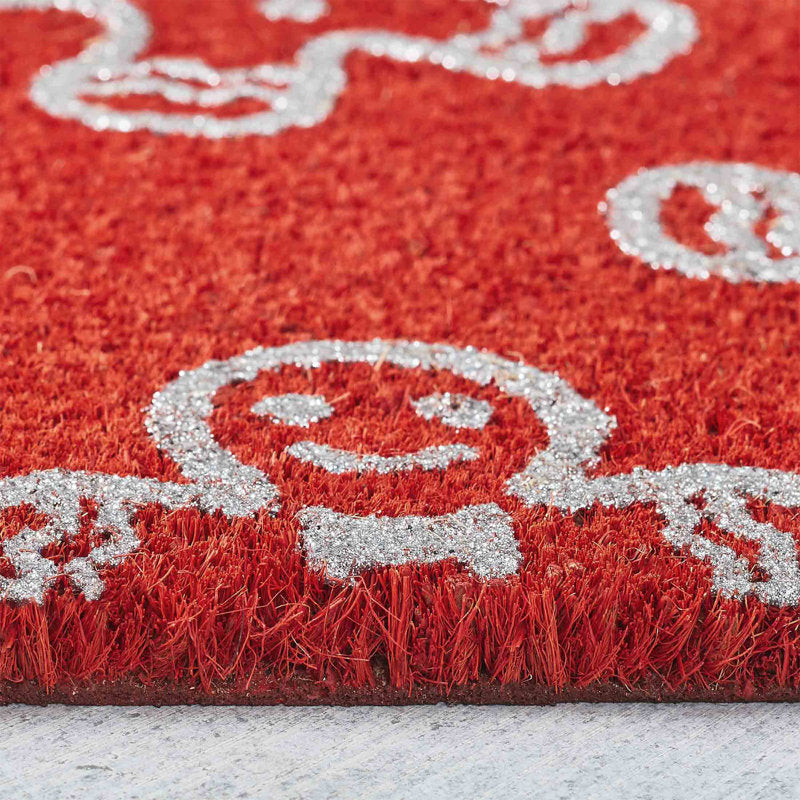 Home Red Gingerbreads Outdoor Coir Doormat, 18" x 30"