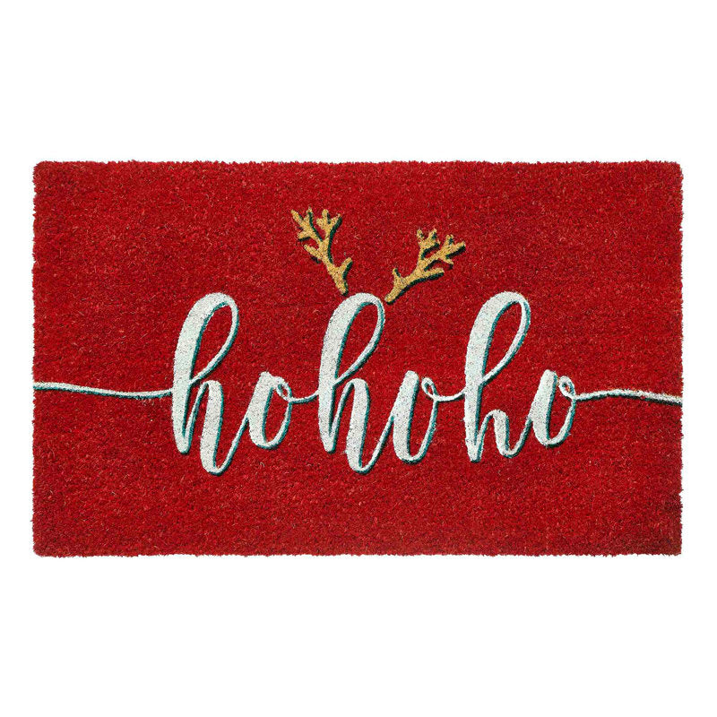 Home Red Ho Ho Ho Outdoor Coir Doormat, 18" x 30"