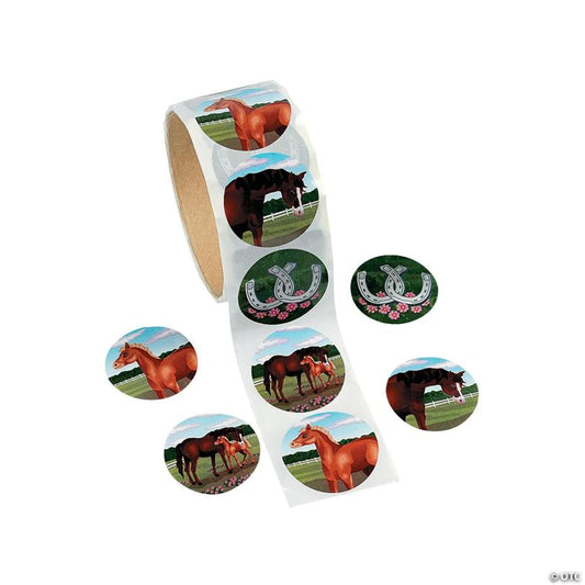 Horse Party Sticker Roll - 100 Pc. | USA Decoration®