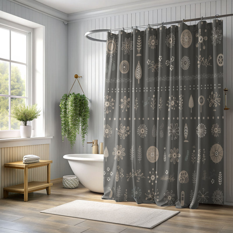 Icy Snow Abstraction - Premium Shower Curtain