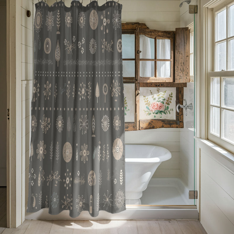 Icy Snow Abstraction - Premium Shower Curtain