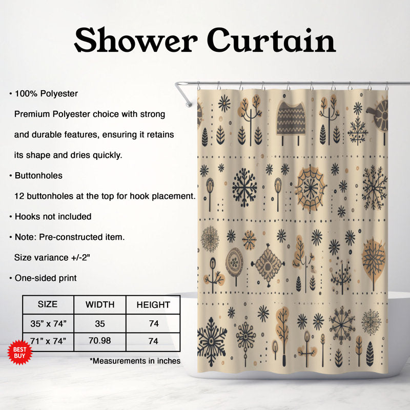 Icy Winter Pattern - Premium Shower Curtain