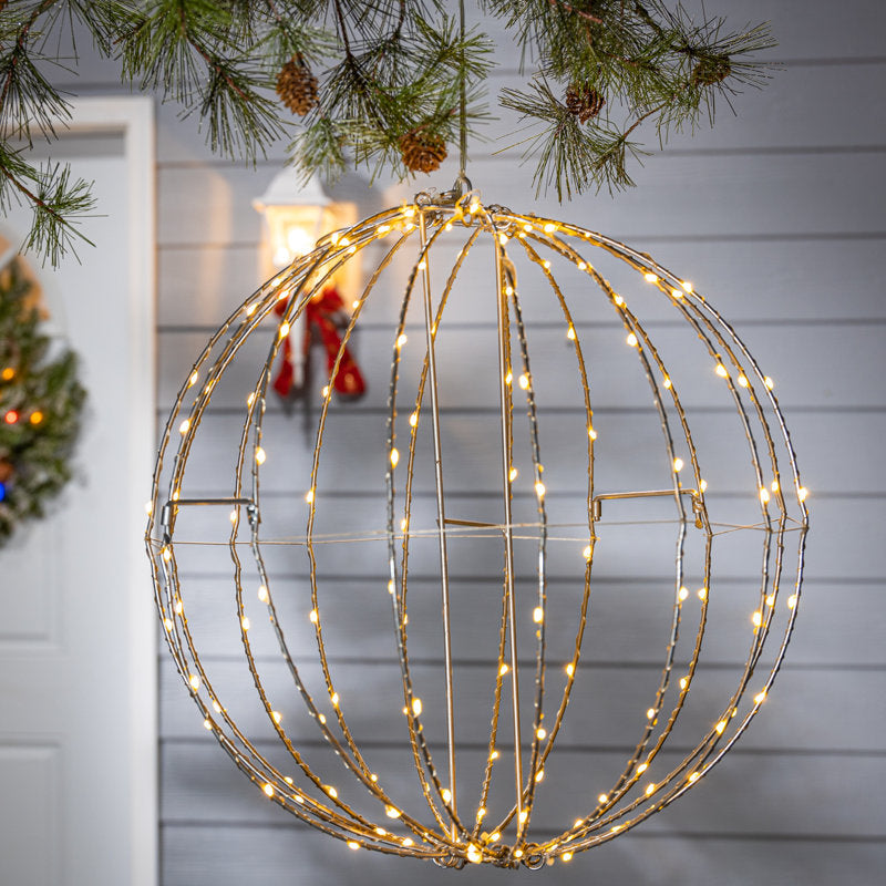 Illuminated Metal Sphere with Micro LED Lights