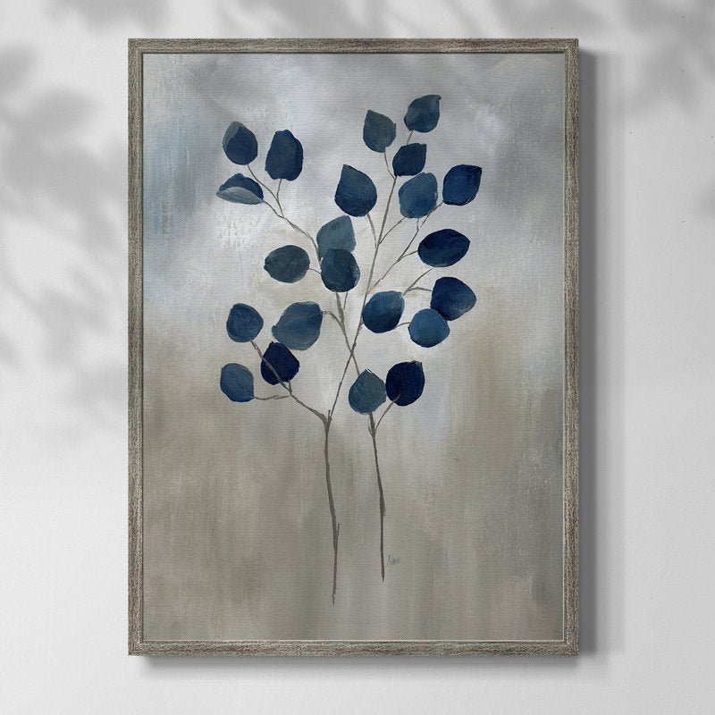 Indigo Foliage II Framed Print - Solid Wood