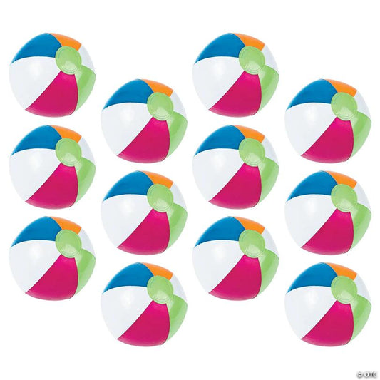 Inflatable 10" Bright Spring Medium Vinyl Beach Balls - 12 Pc.