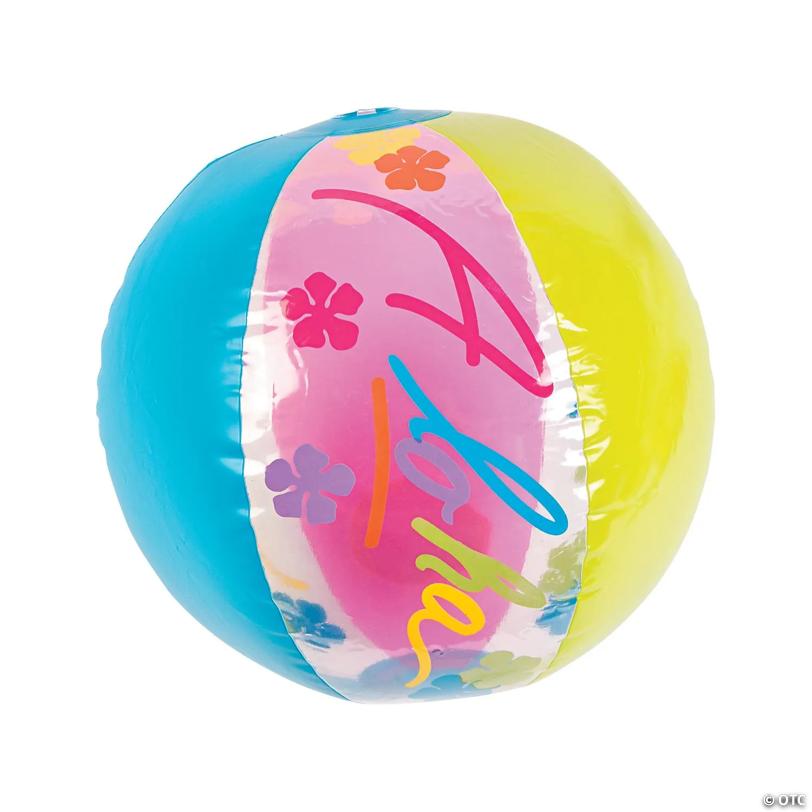 Inflatable 11" Aloha Medium Beach Balls - 12 Pc.