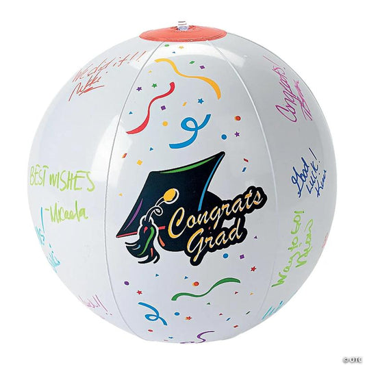 Inflatable 11" Autograph Graduation Medium Beach Balls - 12 Pc.