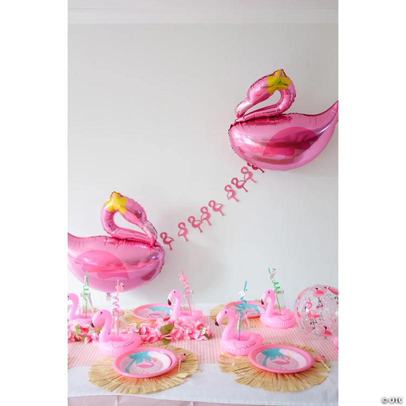Inflatable 11" Pink Flamingo Print Medium Beach Balls - 12 Pc.