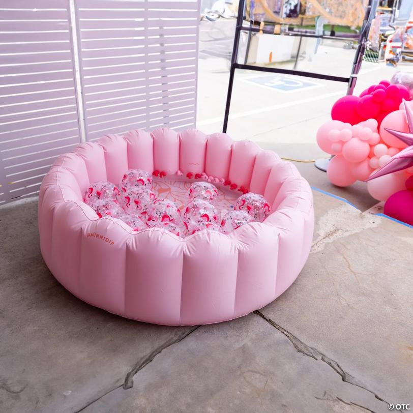 Inflatable 11" Pink Flamingo Print Medium Beach Balls - 12 Pc.