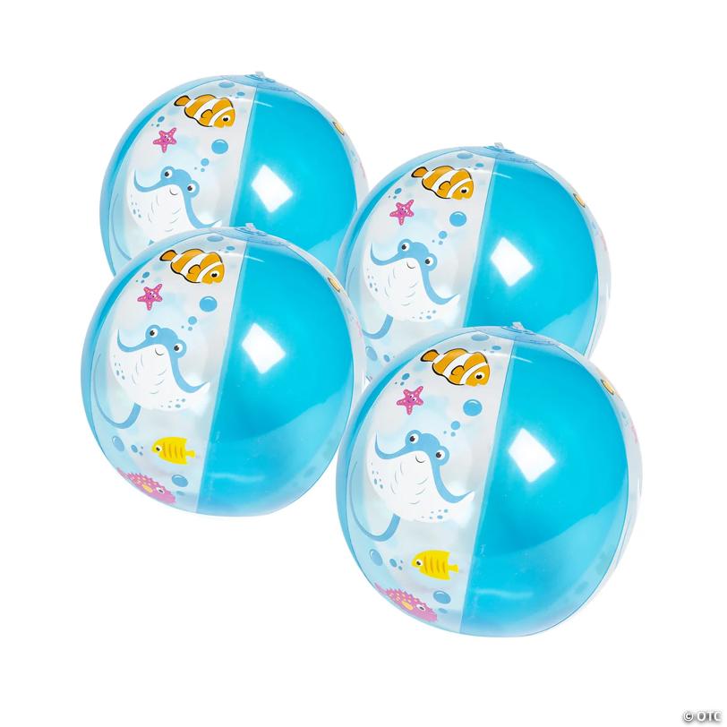 Inflatable 11" Sea Life Medium Beach Balls - 12 Pc.