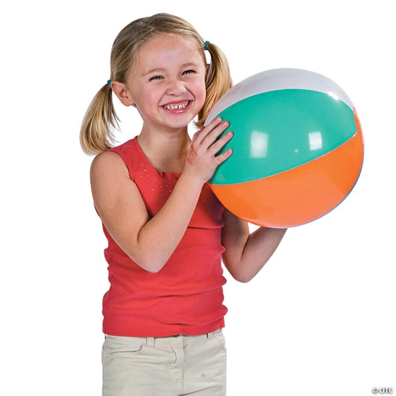 Inflatable 12" Classic Colorful Large Vinyl Beach Balls - 12 Pc.