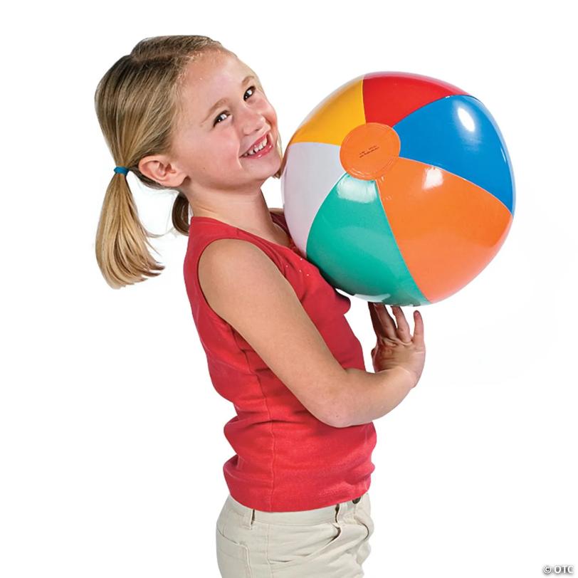 Inflatable 12" Classic Colorful Large Vinyl Beach Balls - 12 Pc.