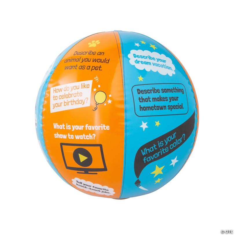 Inflatable 21" All About Me Ice Breaker Multicolor Vinyl Beach Ball