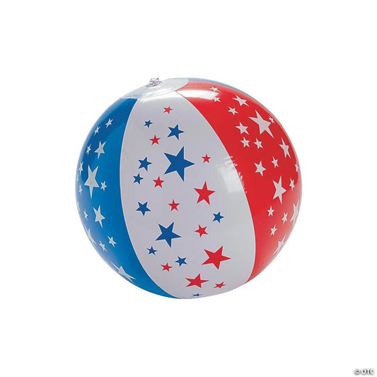 Inflatable 9" Patriotic Star Medium Vinyl Beach Balls - 12 Pc.