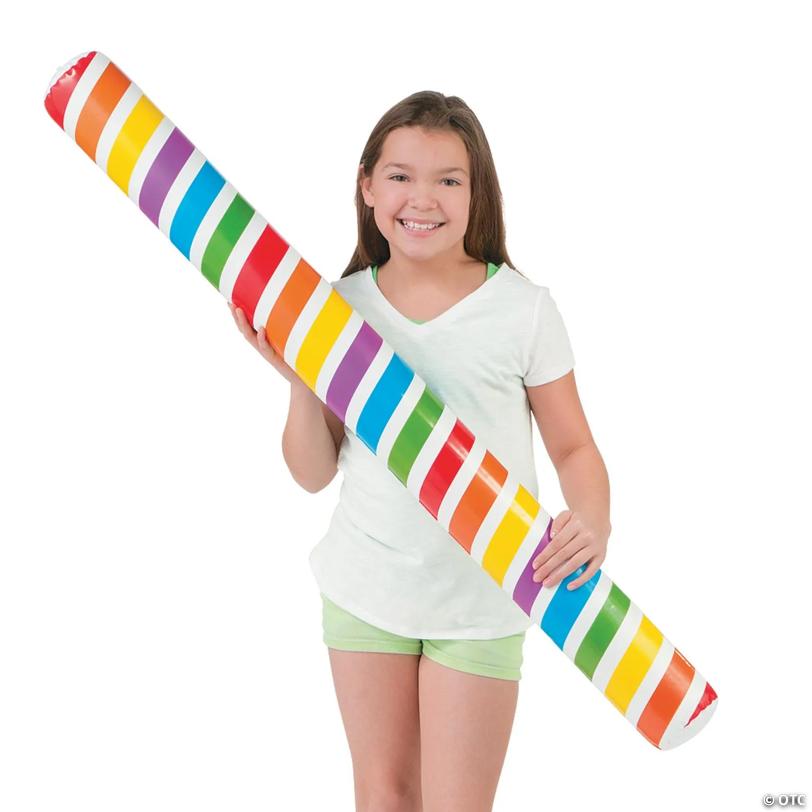 Inflatable Rainbow Pool Noodles - 6 Pc.