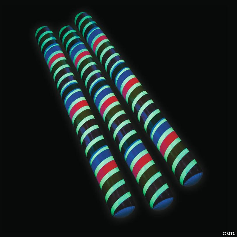 Inflatable Rainbow Pool Noodles - 6 Pc.