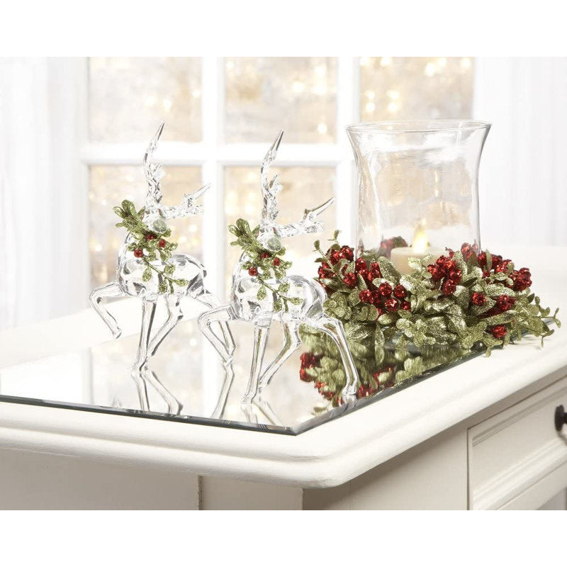 Ithica Christmas Acrylic Mistletoe Reindeer Figurine