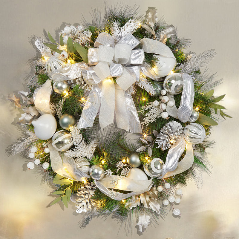 30" Artificial Christmas Wreath as a festive door display