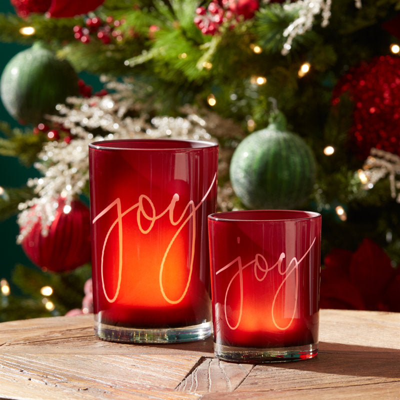 Joy Glass Votive Holder