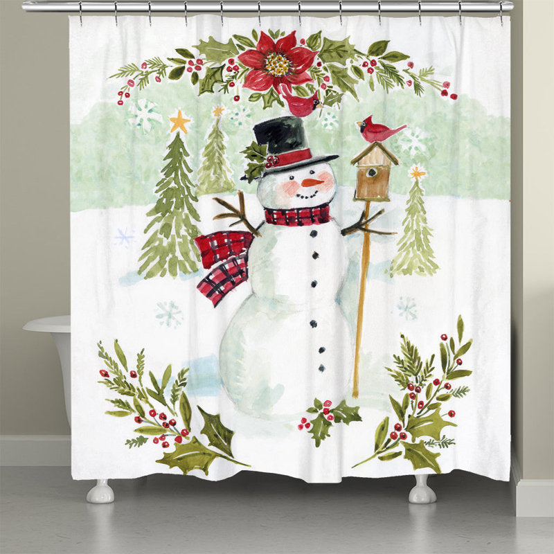 Joy of Christmas Snowman Shower Curtain