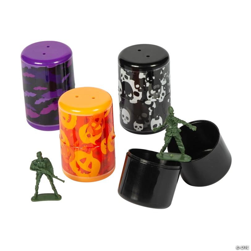 Jumbo Army Toy-Filled Halloween Containers - 12 Pc.