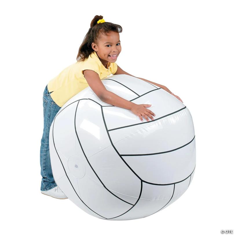 Jumbo Inflatable 30" Classic White Vinyl Volleyball