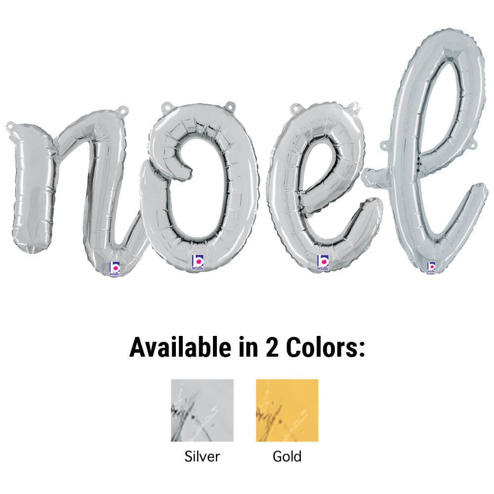 NOEL - BETALLIC SCRIPT LETTERS KIT (AIR-FILL ONLY) | USA Decoration®