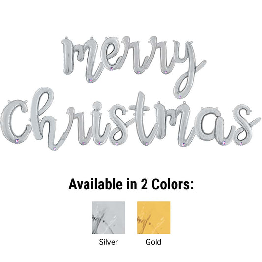 MERRY CHRISTMAS - BETALLIC SCRIPT LETTERS KIT (AIR-FILL ONLY) | USA Decoration®