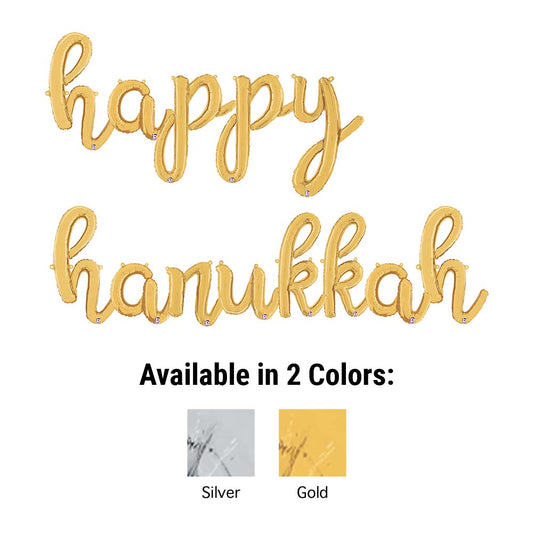 HAPPY HANUKKAH - BETALLIC SCRIPT LETTERS KIT (AIR-FILL ONLY) | USA Decoration®