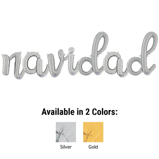 NAVIDAD - BETALLIC SCRIPT LETTERS KIT (AIR-FILL ONLY) | USA Decoration®