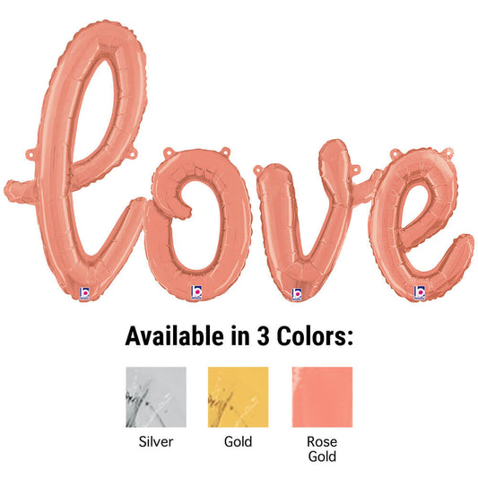 LOVE - BETALLIC SCRIPT LETTERS KIT (AIR-FILL ONLY) | USA Decoration®