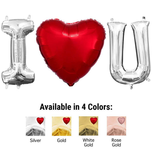 16 inch I (HEART) U - ANAGRAM LETTERS KIT (AIR-FILL ONLY) | USA Decoration®
