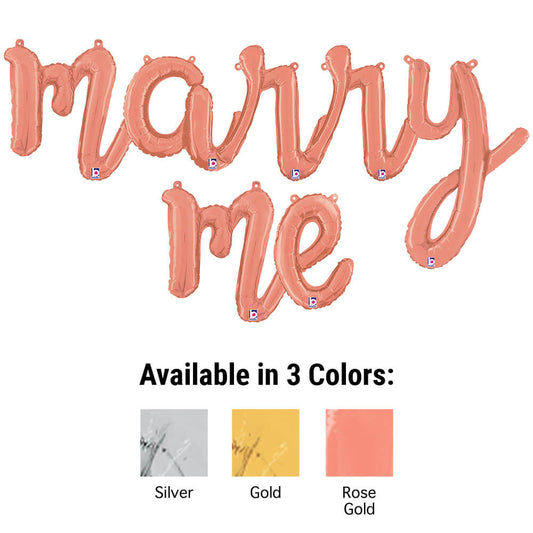 MARRY ME - BETALLIC SCRIPT LETTERS KIT (AIR-FILL ONLY) | USA Decoration®