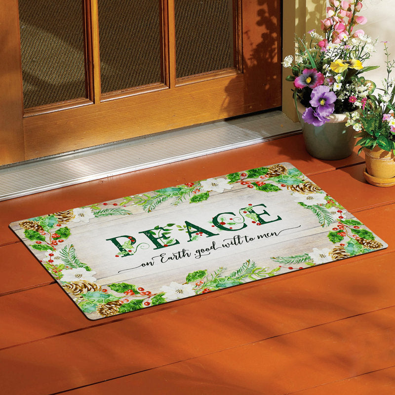 Kapow Non-Slip Floral Christmas Doormat