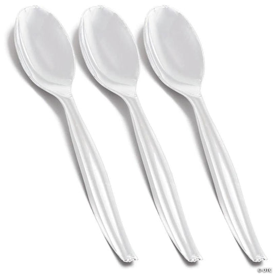 Kaya Collection Clear Disposable Plastic Serving Spoons (150 Spoons) | USA Decoration®