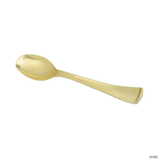 Kaya Collection Gold Disposable Plastic Serving Spoons (60 Serving Spoons) | USA Decoration®