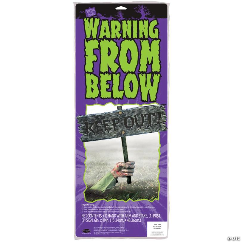 Keep Out Zombie Groundbreaker Sign Decoration